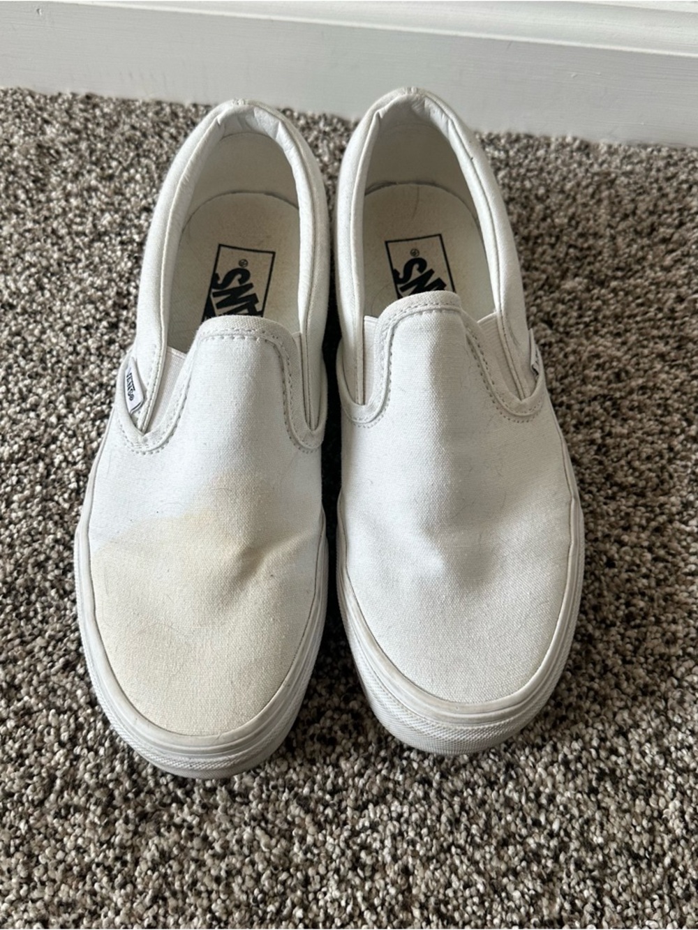 Vans Classic White Slip-On Canvas Sneakers